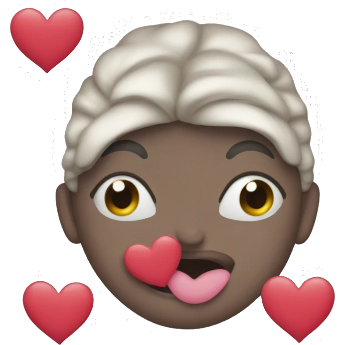 kiss face with hearts emoji