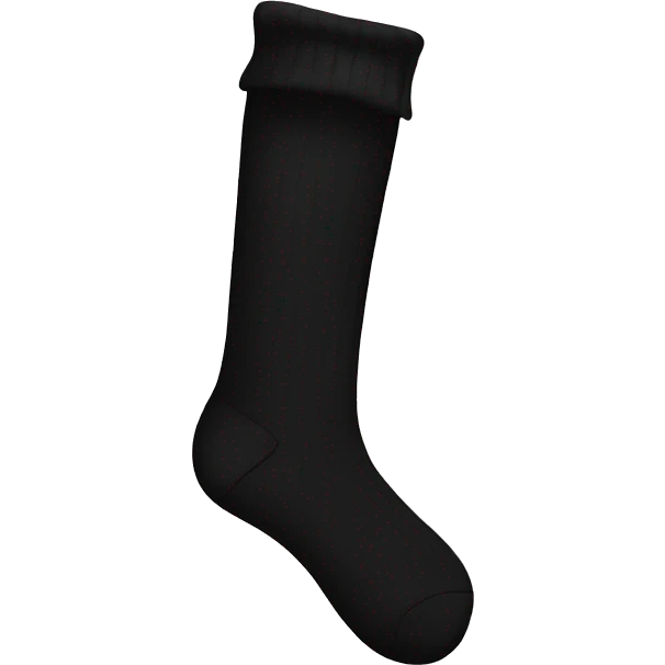  Plain Black long socks emoji