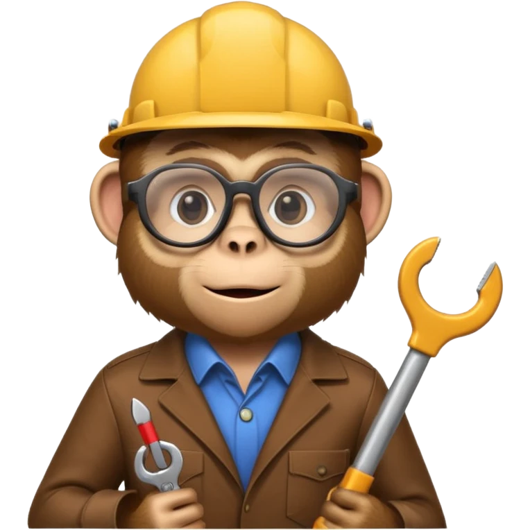 Monkey engineer with diploma emoji
