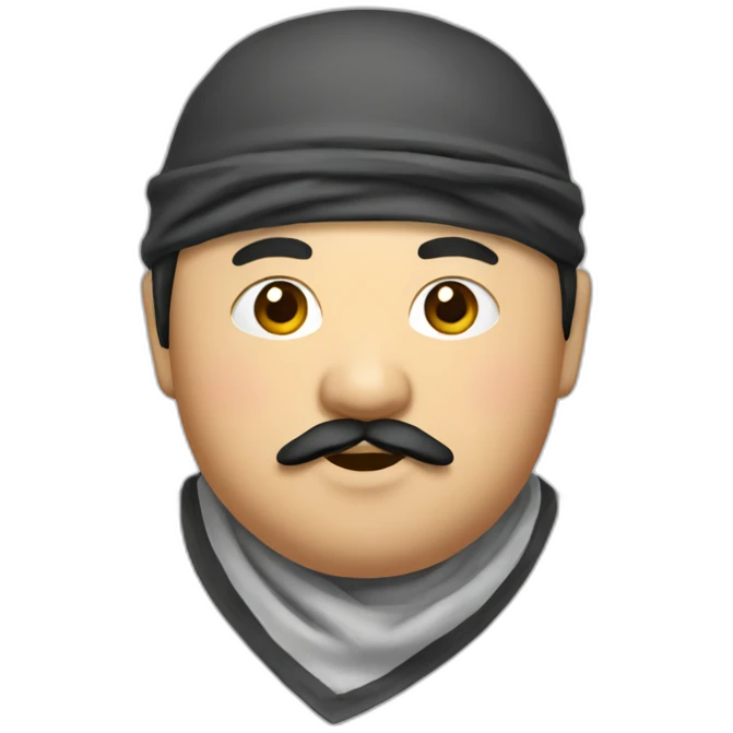 Chubby-Asian-with-mustache-bandana emoji