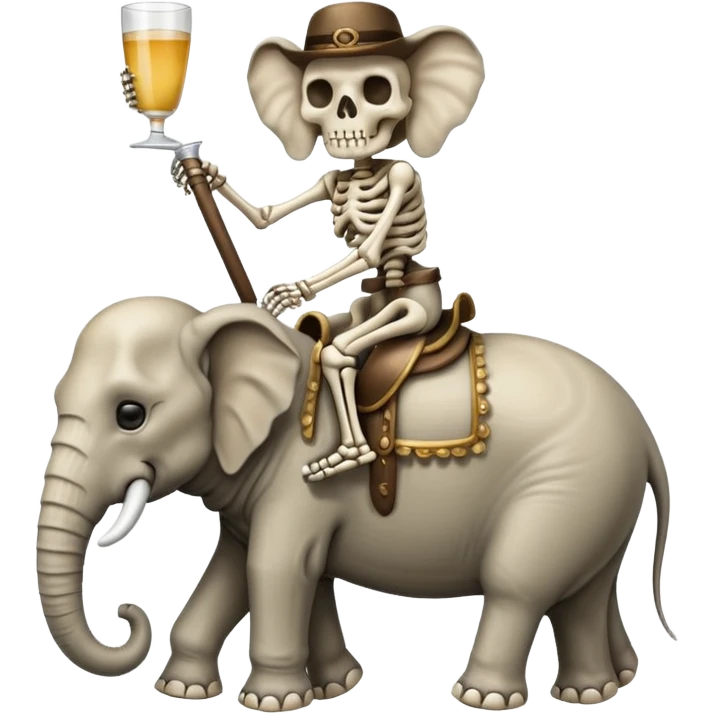 Skeleton Rider on elephant, Drinking. emoji