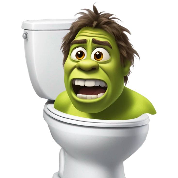 Shrek coming out of a toilet  emoji