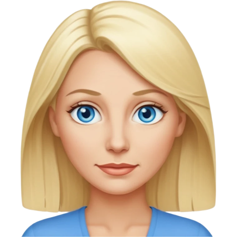 A 45-year-old blonde woman with blue eyes emoji