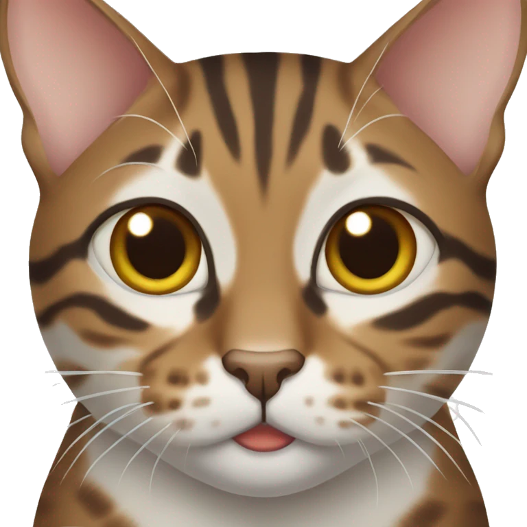 Brown and white bengal cat emoji