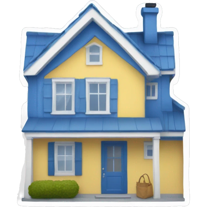 new house with a small IKEA blue bag emoji