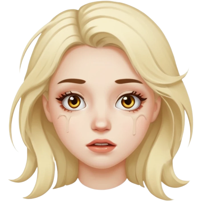 Crying alternative girl emoji