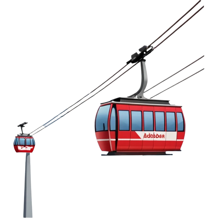 create cablecsr emoji in winter witht he logo of Bergbahnen Adelboden Lenk emoji