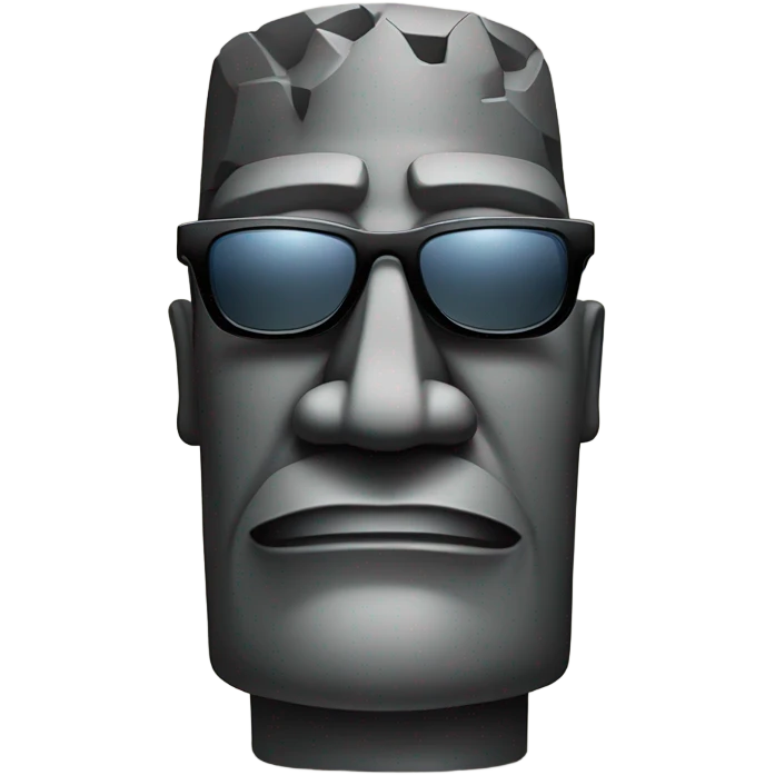 Moai with sunglasses emoji