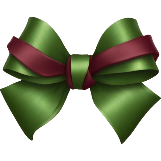 Vintage green  garland burgundy bow emoji