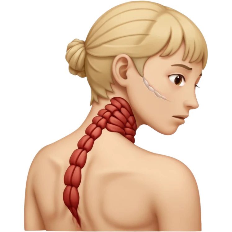pain emerging from the back neck emoji