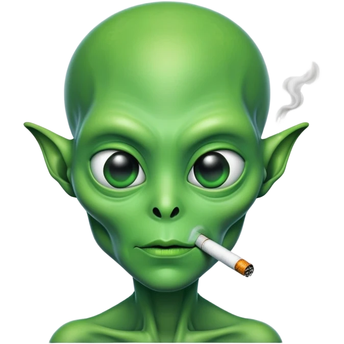 An alien face with cigerette  emoji