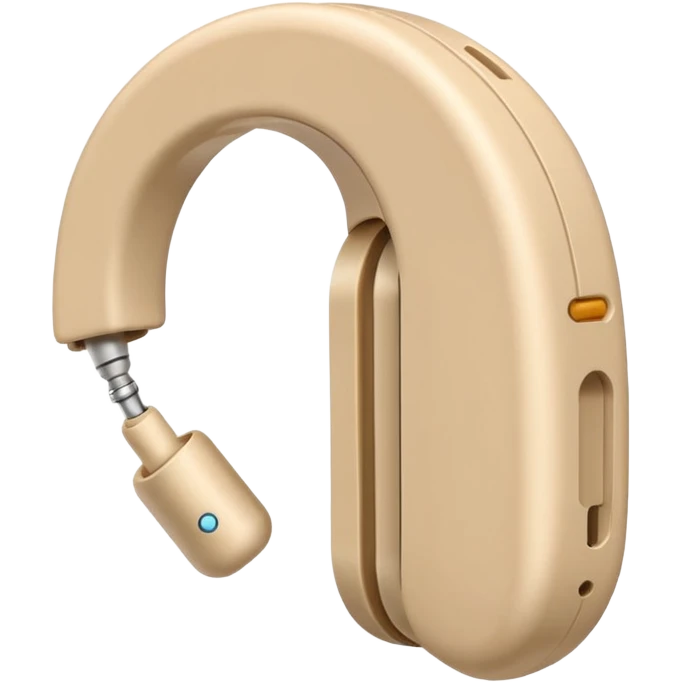 Telinga aid, hearing aid color beinge tapi earmold color white  emoji