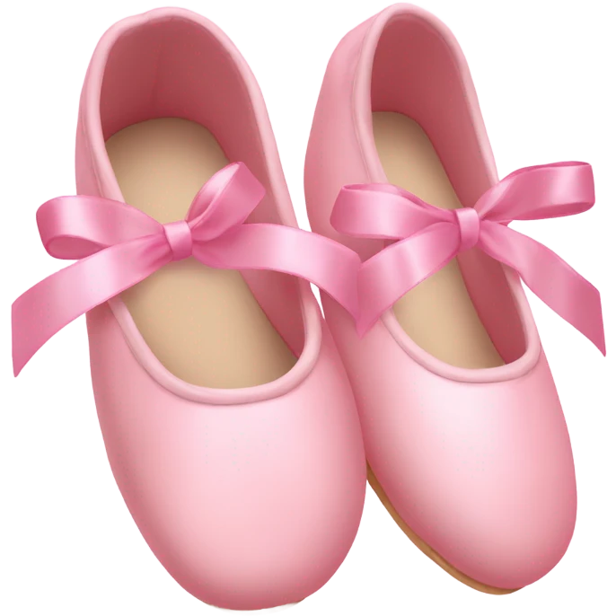 light pink ballerina shoes with pink ribbons emoji
