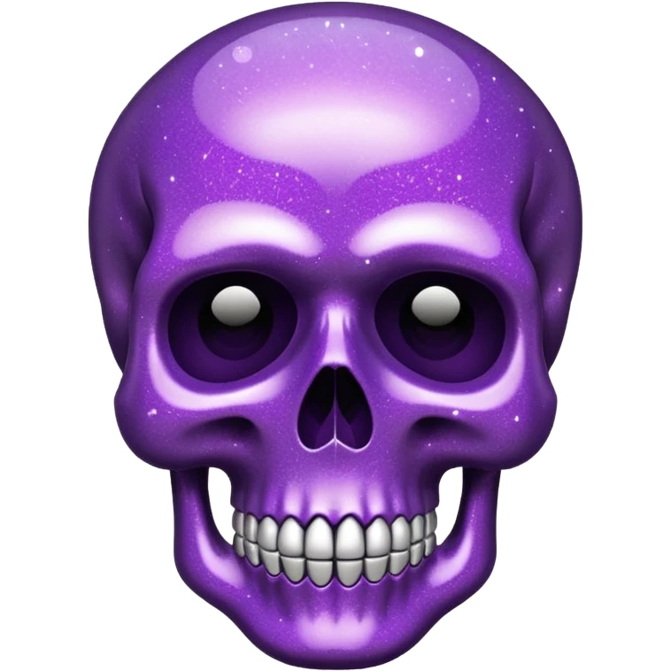 Glitter purple flat skull emoji