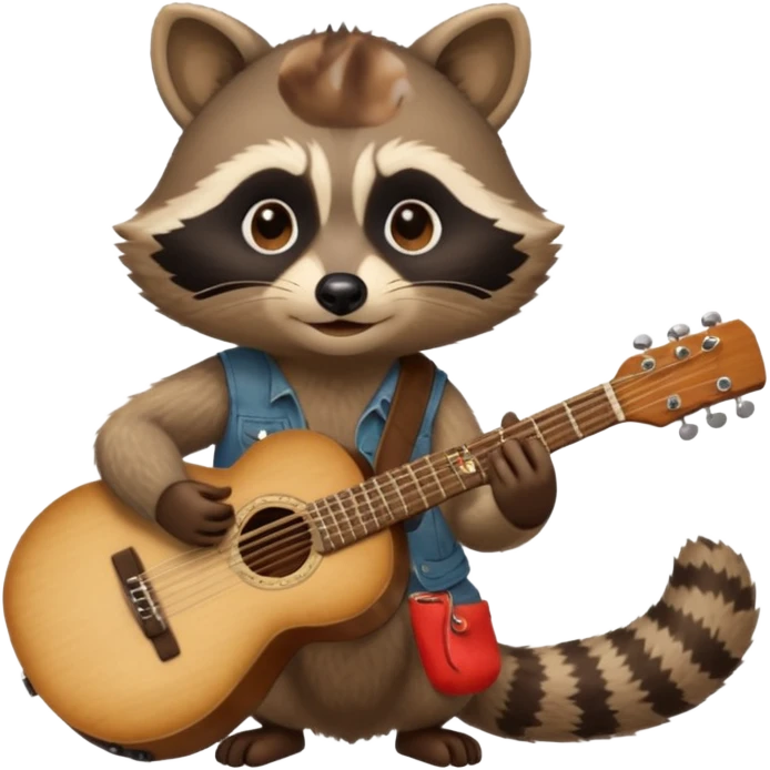 Raccon with guitar emoji