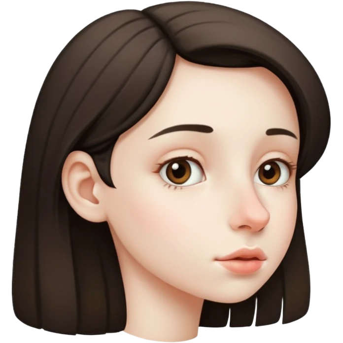 Girl with big bulgy Nose, side view emoji