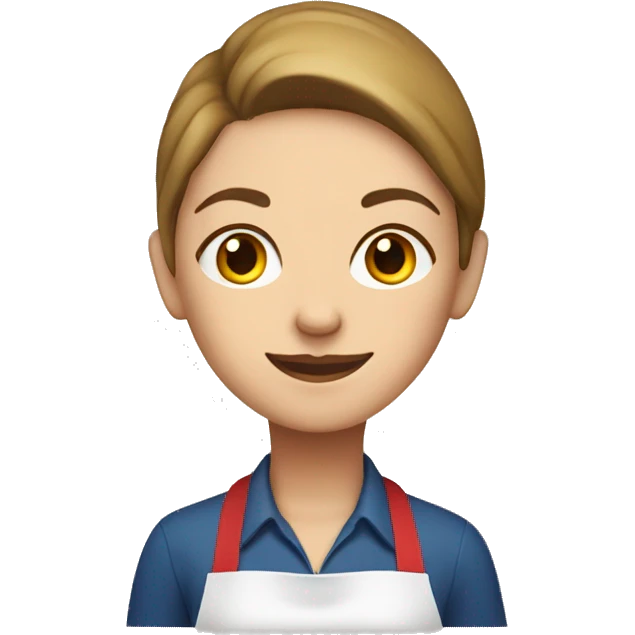 Lady wearing white shirt and red apron  emoji