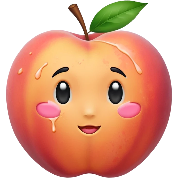 Peach with white paint emoji