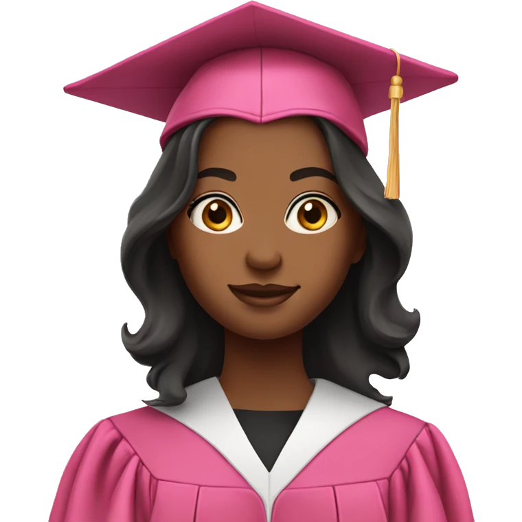 Girl wearing pink graduation gown emoji