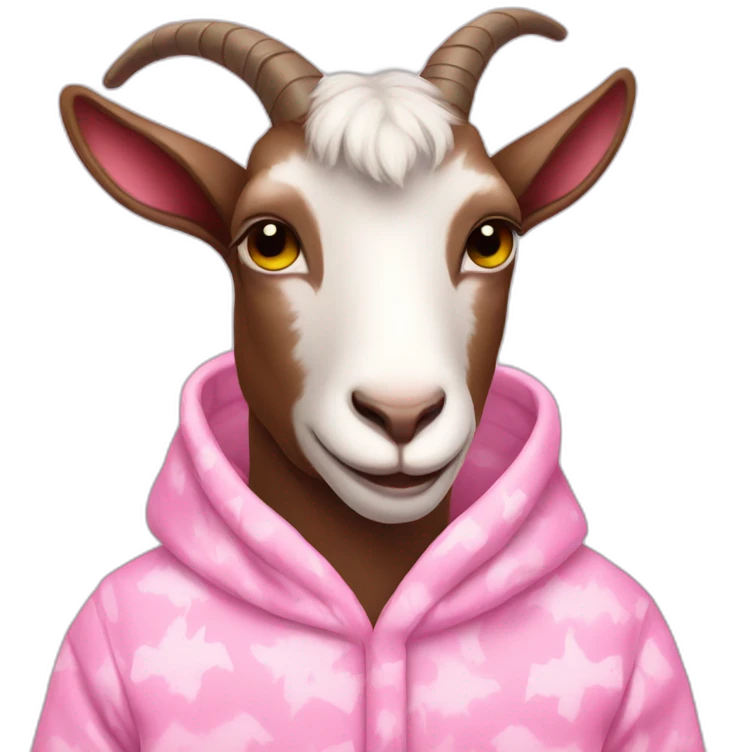 Goat in pink pajamas emoji
