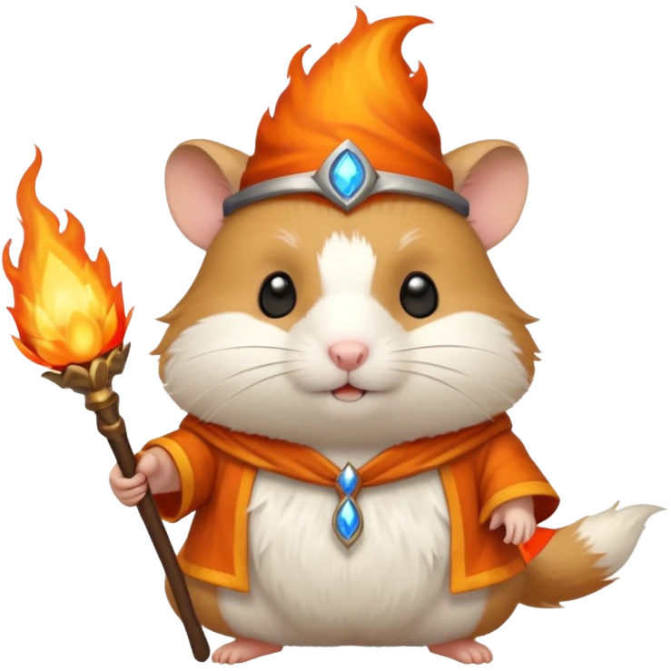 wizard hamster summoning fire emoji