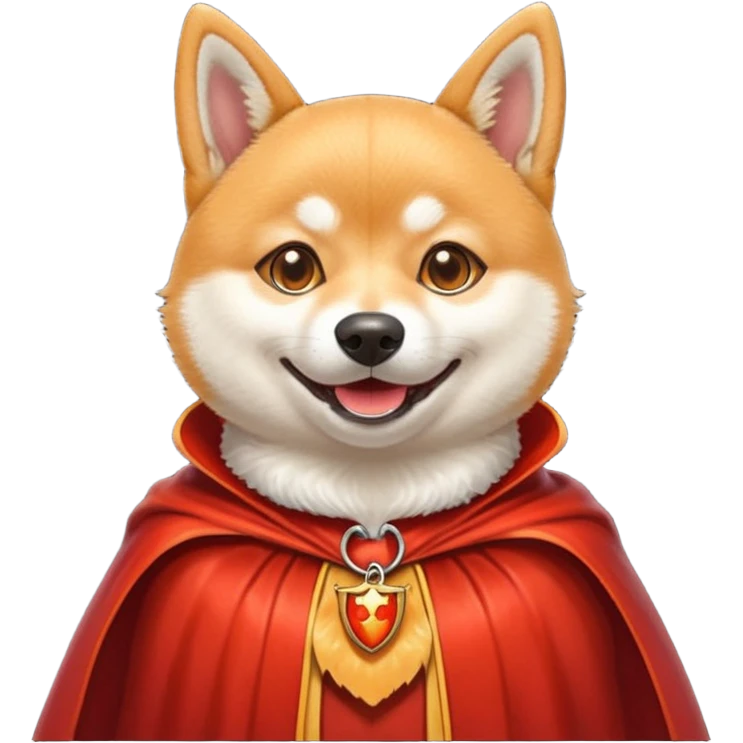 Shiba Dog in red dracula collar cloak emoji