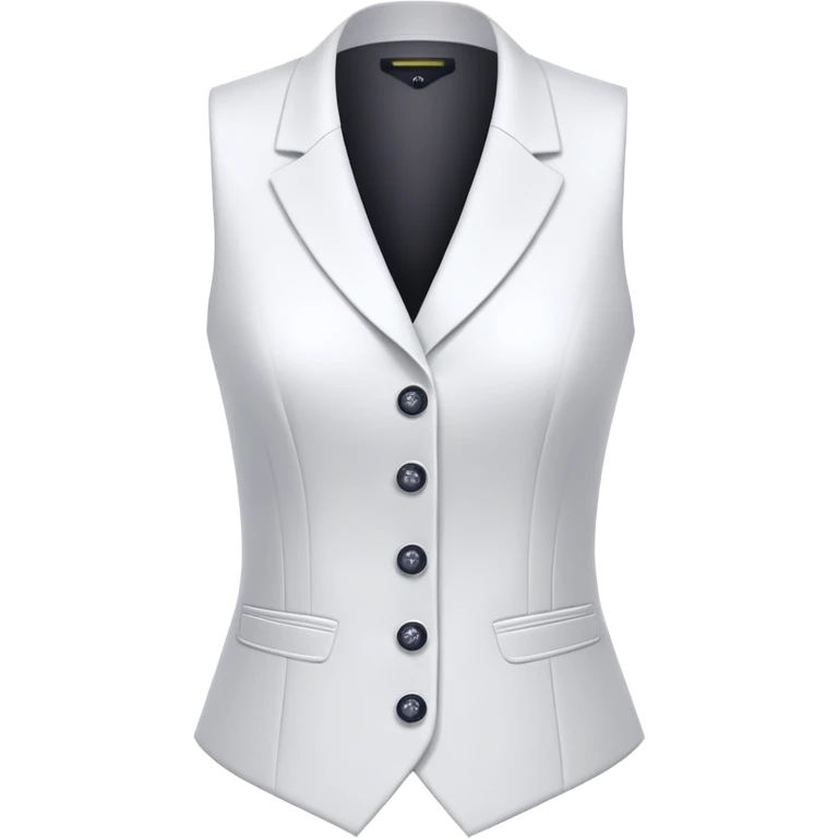 women's white formal vest with exactly 3 buttons, female tailored design emoji
