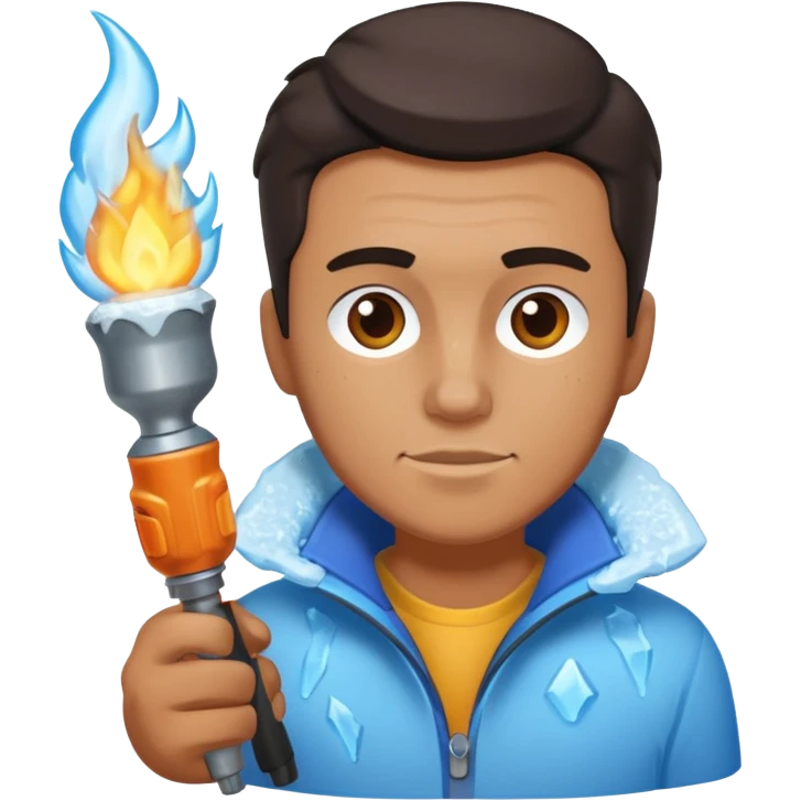 Sculptor with blowtorch,Ice Sculptors. emoji