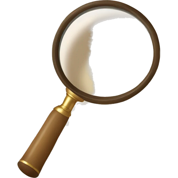 A book in beige tones with a magnifying glass on it emoji