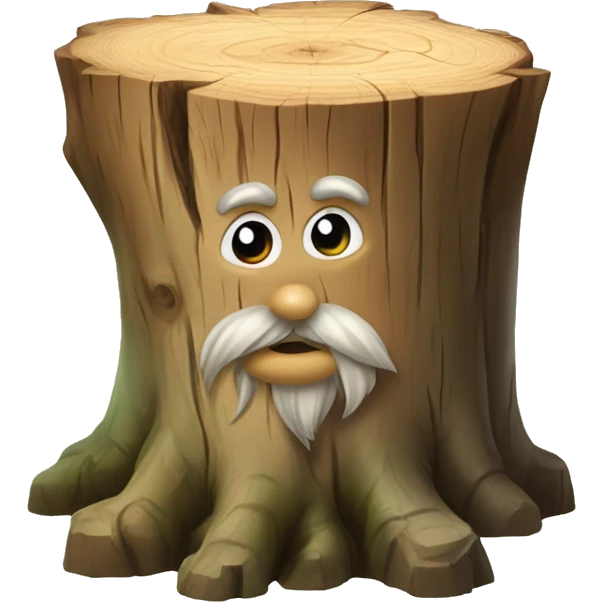 tree stump with Gnome ontop emoji