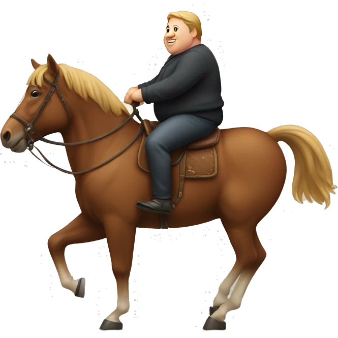 Fat man riding horse emoji