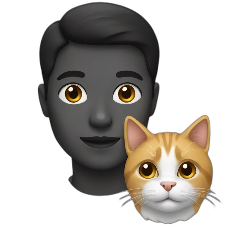 Black and with cat emoji