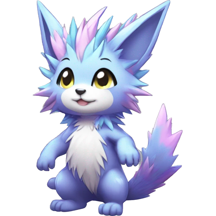 Anthro Scalie Spiky Cool Edgy Magical Shiny Colorful Pastel Sparkle Kemono-style Chibi Fantasy-Animal-Fakémon-Pokémon-Hybrid Fur Sona Aesthetic Full Body emoji