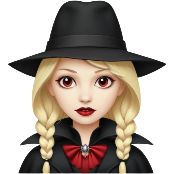 blonde vampire woman with hat emoji