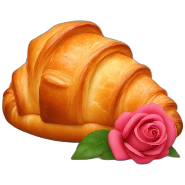 Croissant with rose emoji