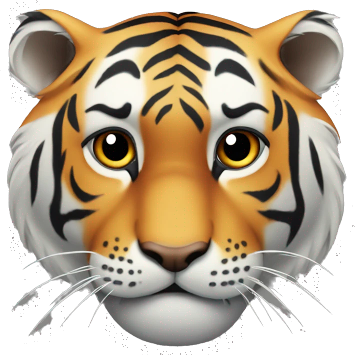 Tiger pleading face emoji