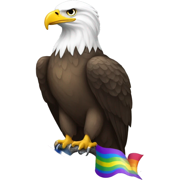 bald eagle with rainbow (pride flag) col emoji