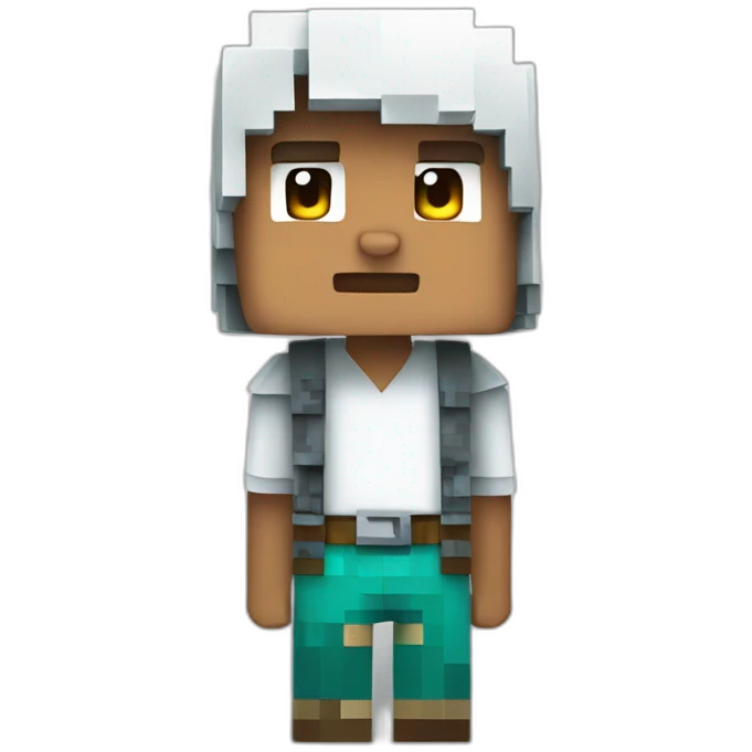 Enfant blanc avec minecraft emoji