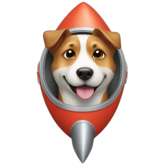 A dog in a rocket  emoji