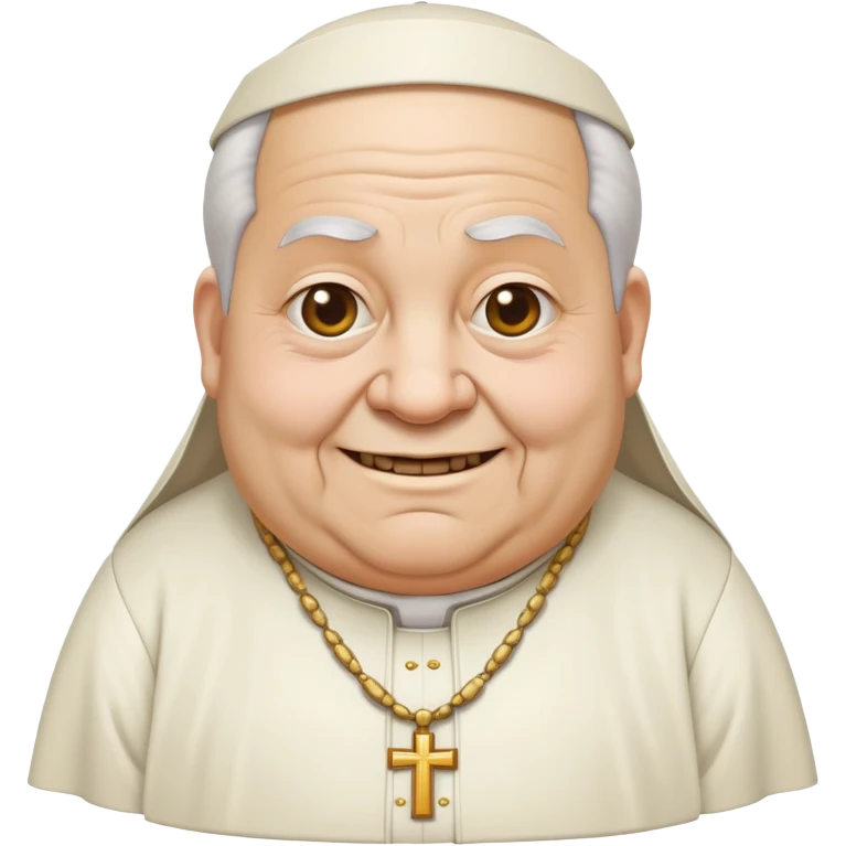 bent-over fat old priest, temple attire, creepy grin, troublemaker vibe emoji
