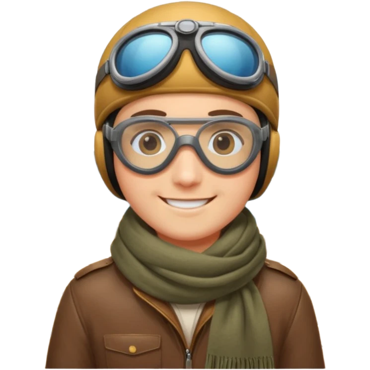 Sky Sailor – Aviator with goggles and scarf, leaning on deck emoji