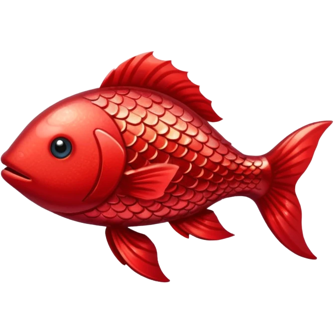 red glitter cute fish emoji
