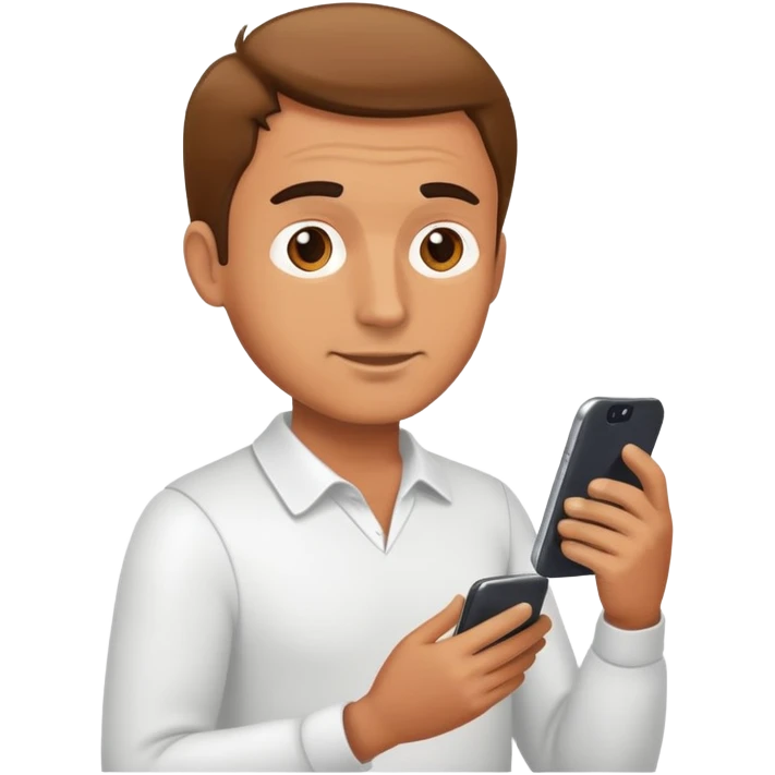 A man wirking with his smartphone emoji