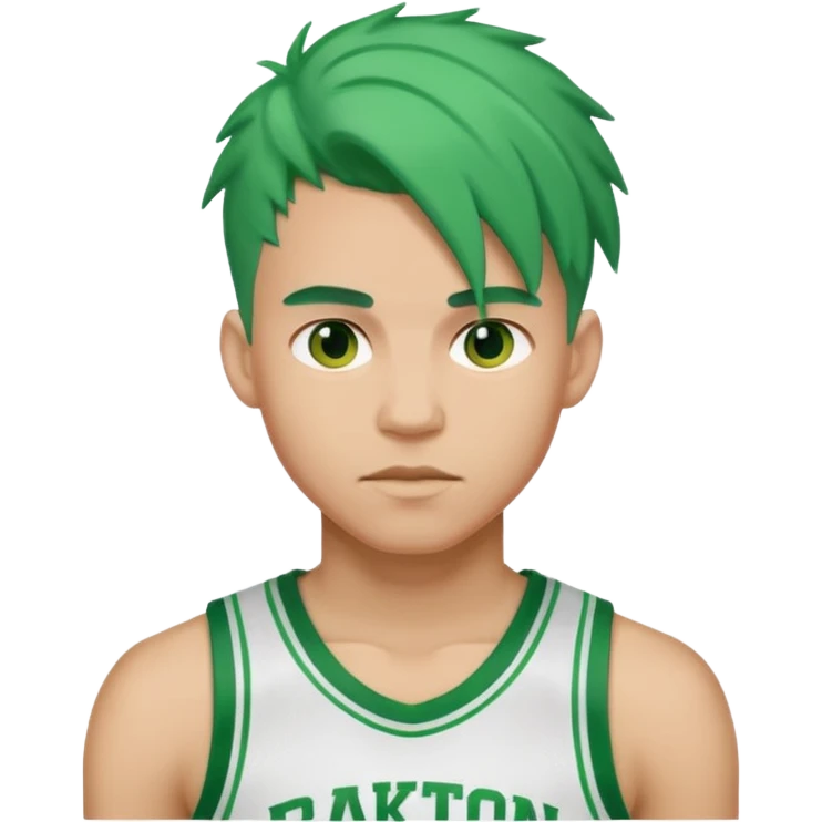 male, green haired, basketball player emoji
