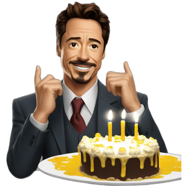 Tony Stark congratulates with birthday emoji