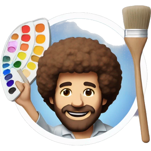 BOB ROSS HOLDING A PAINT PALETTE emoji