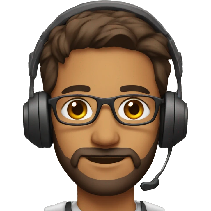 indian man in his 20s with a beard and headset emoji