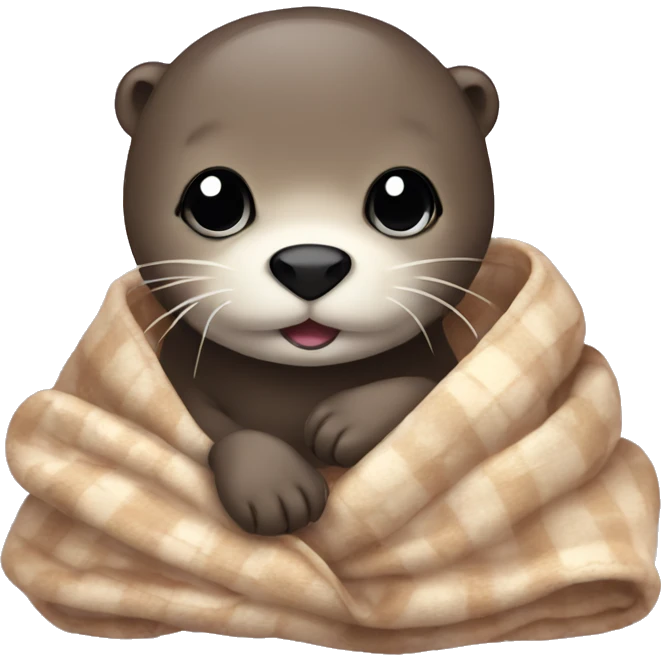 otter cozy in blanket emoji