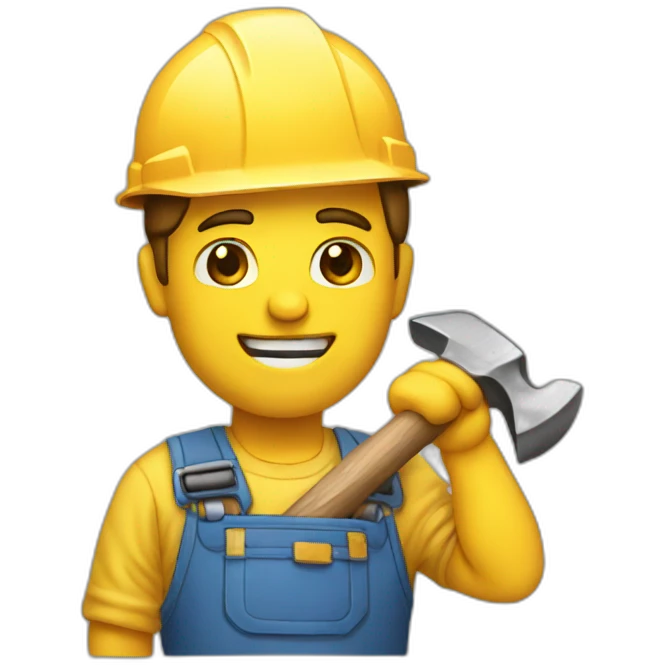 A builder with a hammer emoji