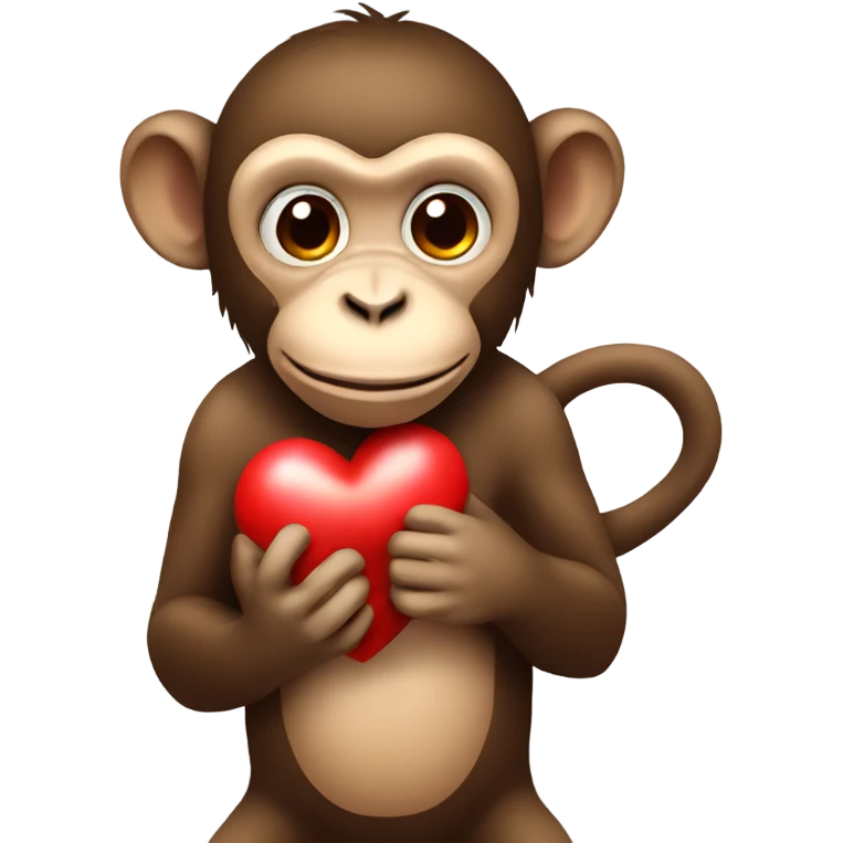 monkey holding a heart emoji
